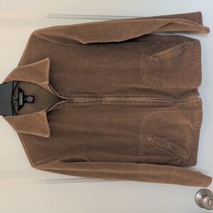 Lands' End Women's Light Brown Full Zip Corduroy Light Weight Jacket / Top